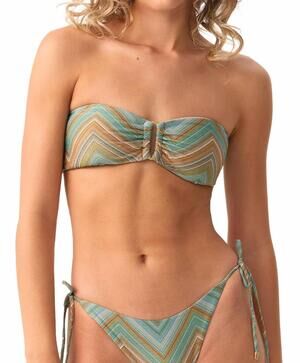 NEW PQ SWIM metallic bandeau bikini top in chevy